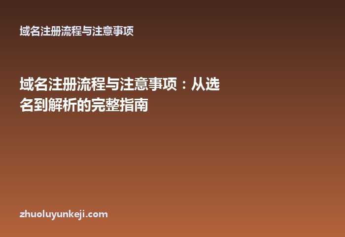 域名注册流程与注意事项：从选名到解析的完整指南